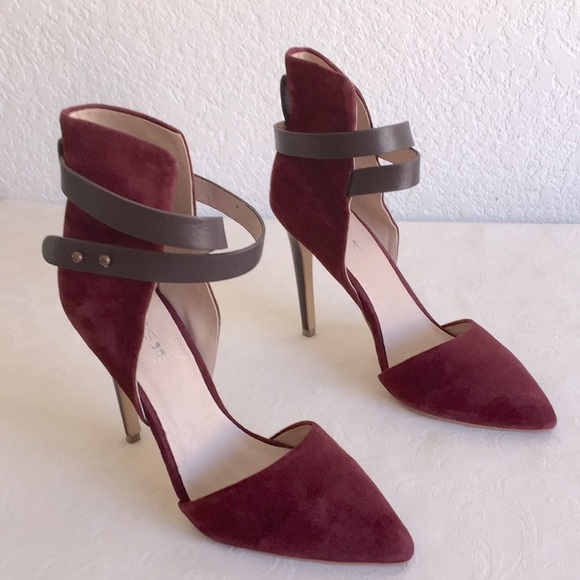 JOE'S JEANS Red Burgundy Suede Laney Pumps - Picture 3 of 10